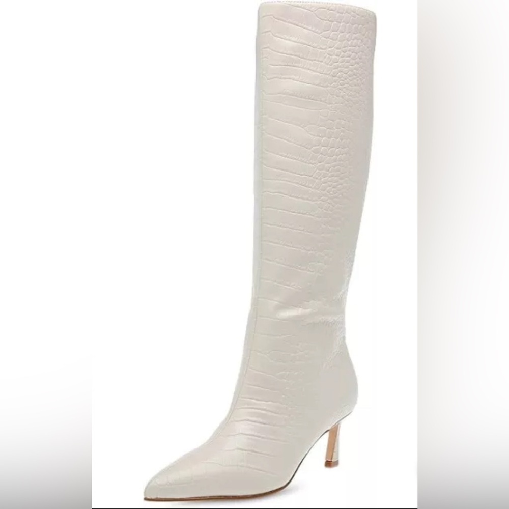 Steve Madden Lavan Kitten-Heel Dress Boots  -Bone-